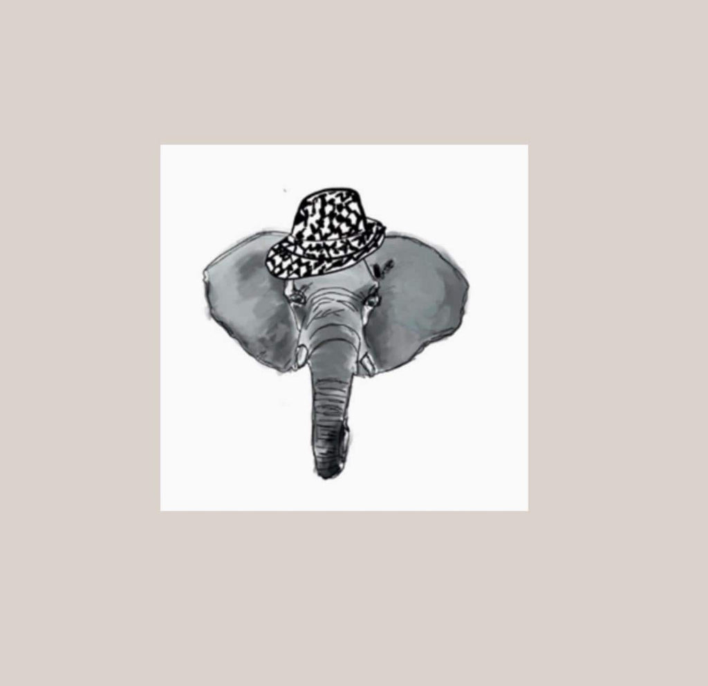 Elephant Houndstooth Hat Napkins