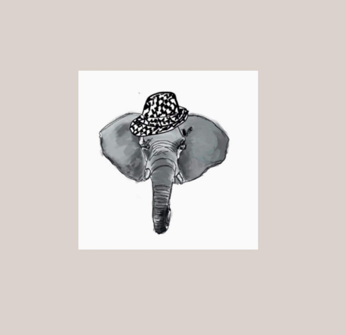Elephant Houndstooth Hat Napkins