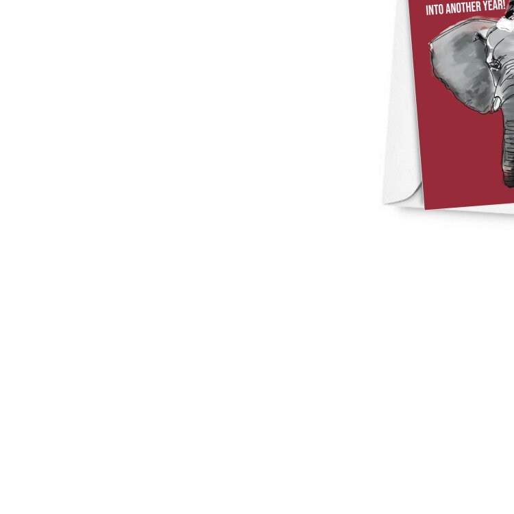 Crimson Elephant Birthday Card