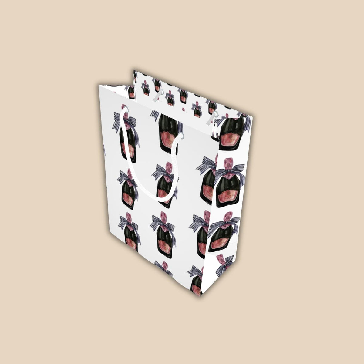 Champagne Bottle Gift Bag for Weddings, Bridal Showers, Celebrations