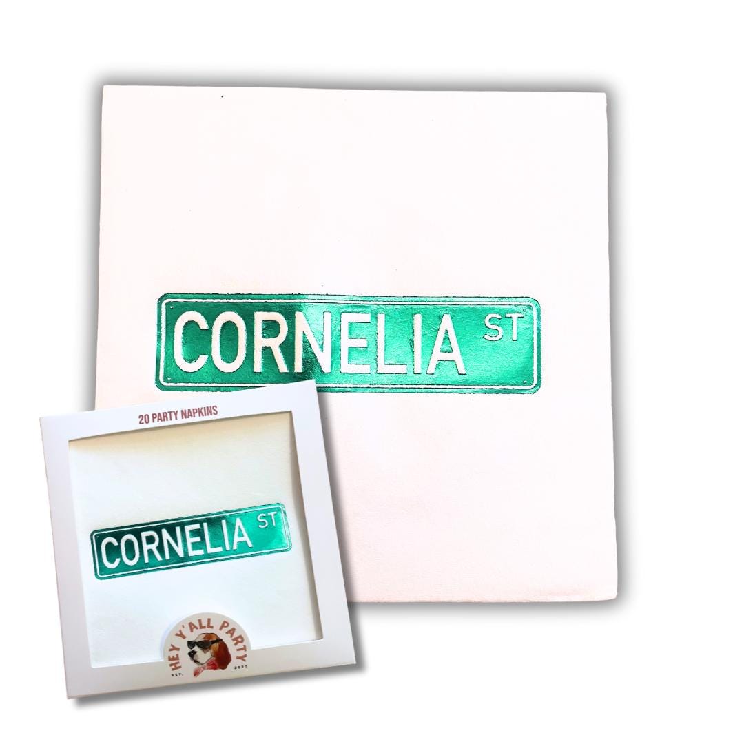 Cornelia Street Swiftie Green Foil Party Napkins