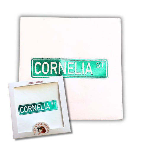 Cornelia Street Swiftie Green Foil Party Napkins
