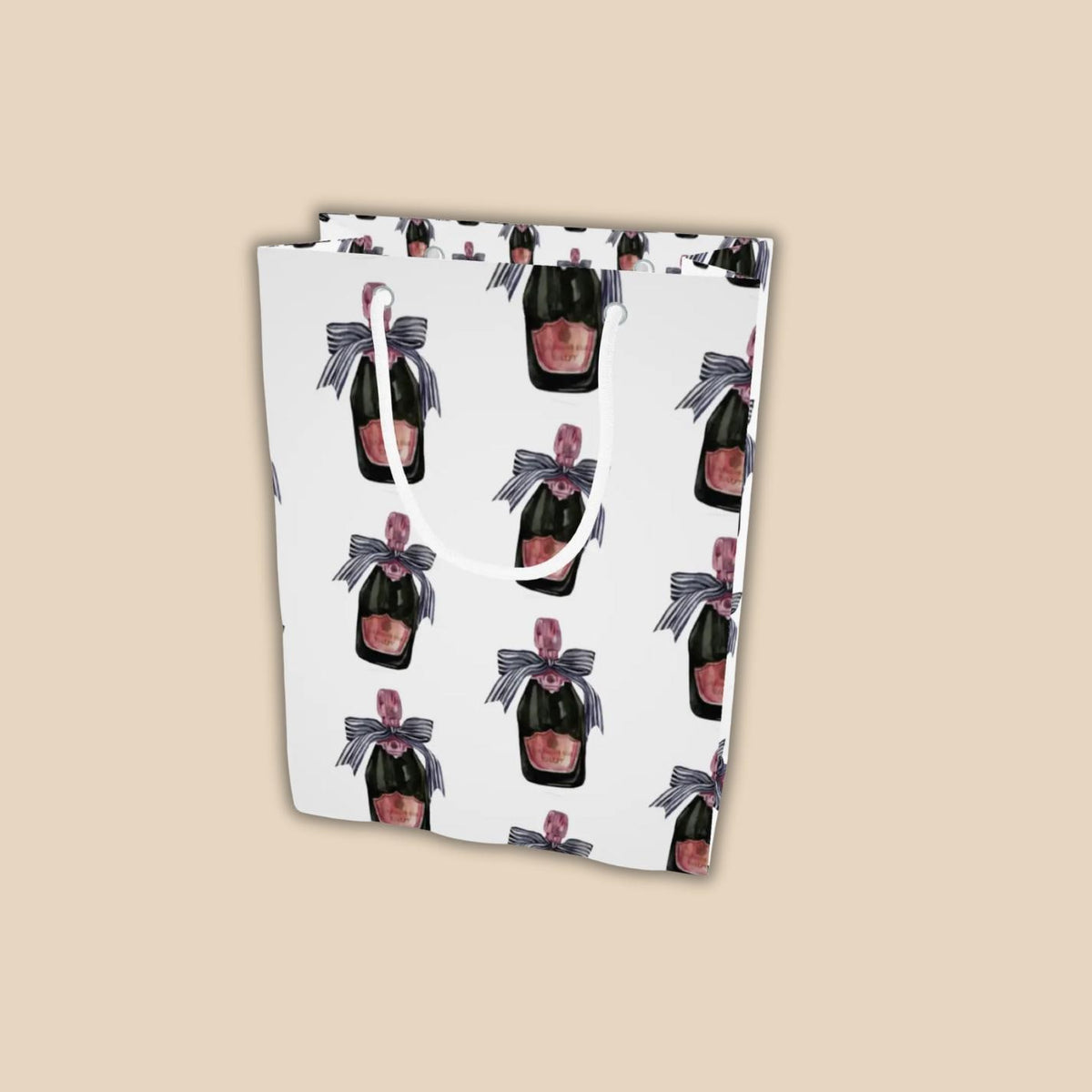 Champagne Bottle Gift Bag for Weddings, Bridal Showers, Celebrations